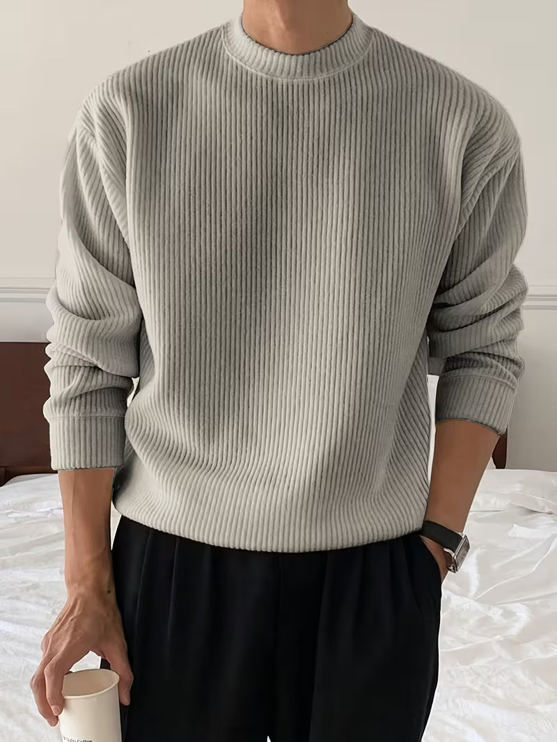 Madox | Knitwear Long Sleeve Ribbed Shirt
