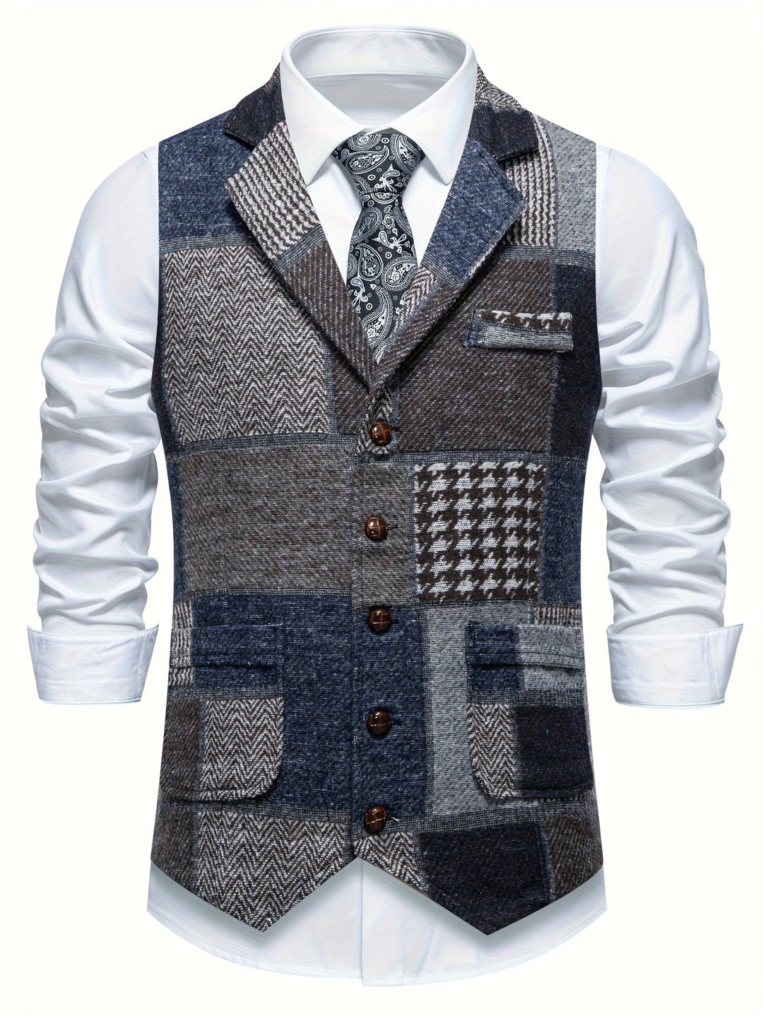 Harold | Classic Patchwork Tweed Waistcoat