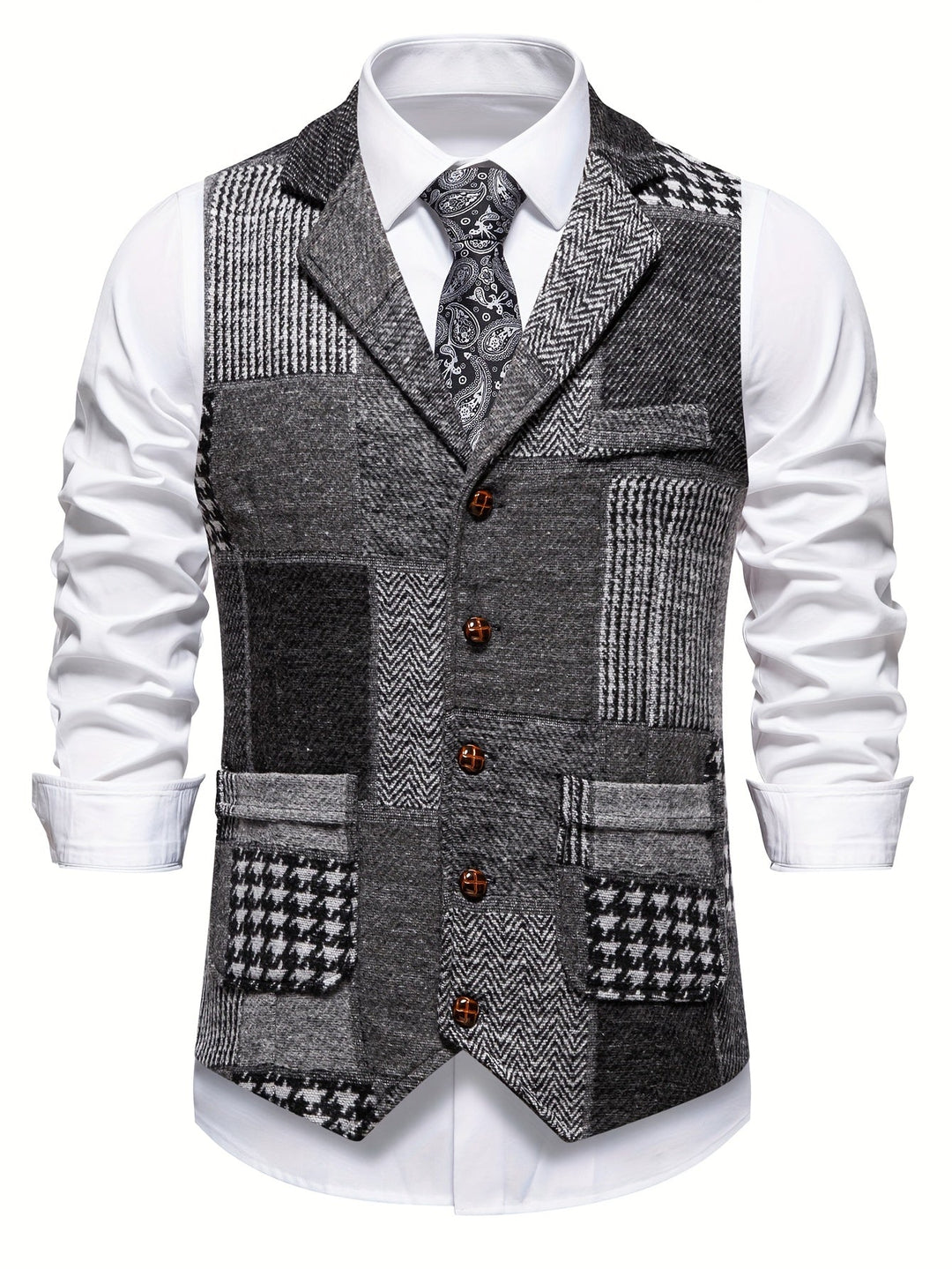 Harold | Classic Patchwork Tweed Waistcoat