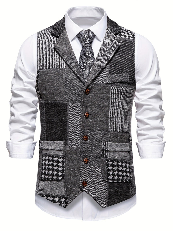 Harold | Classic Patchwork Tweed Waistcoat