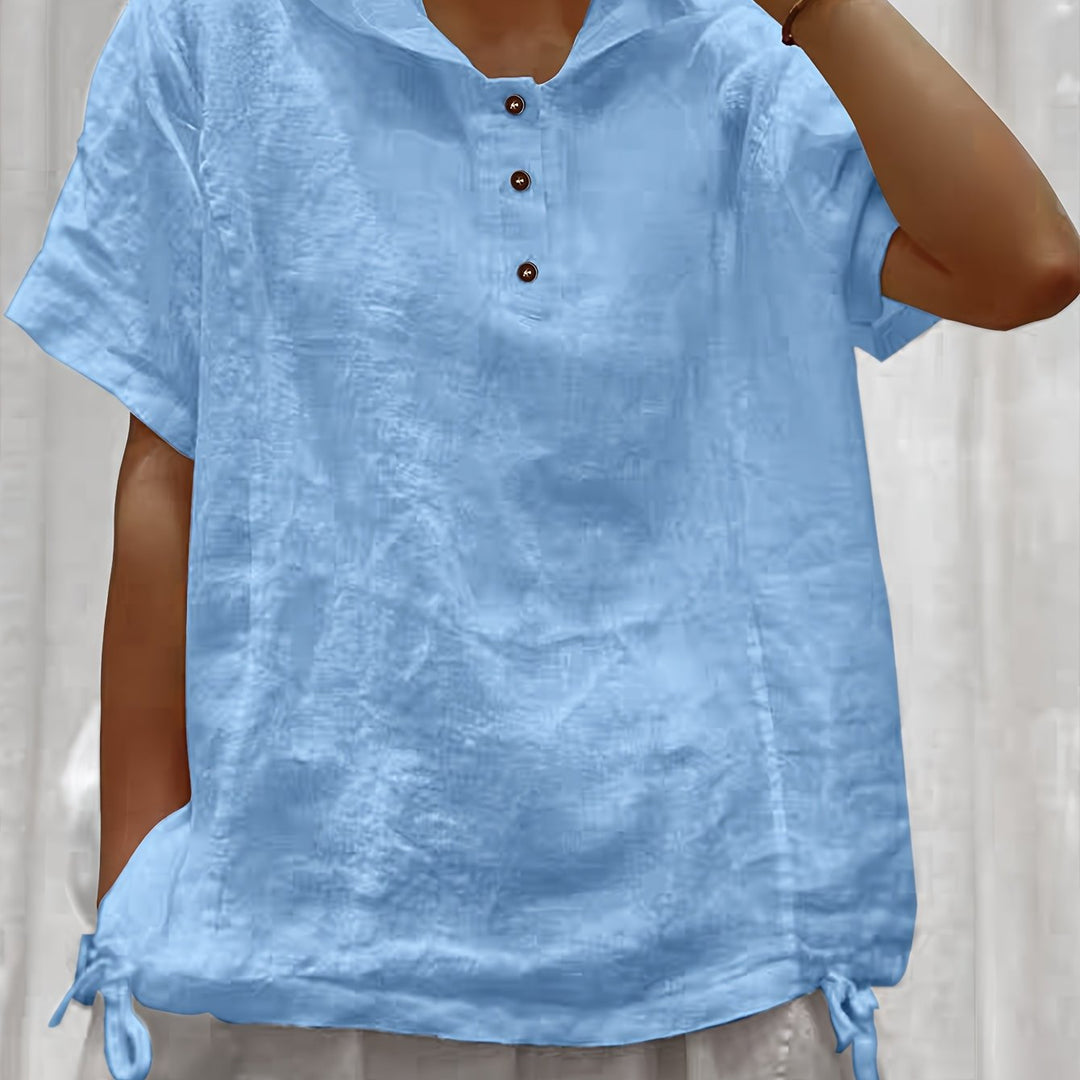 Lena | Relaxed Hooded Drawstring Top