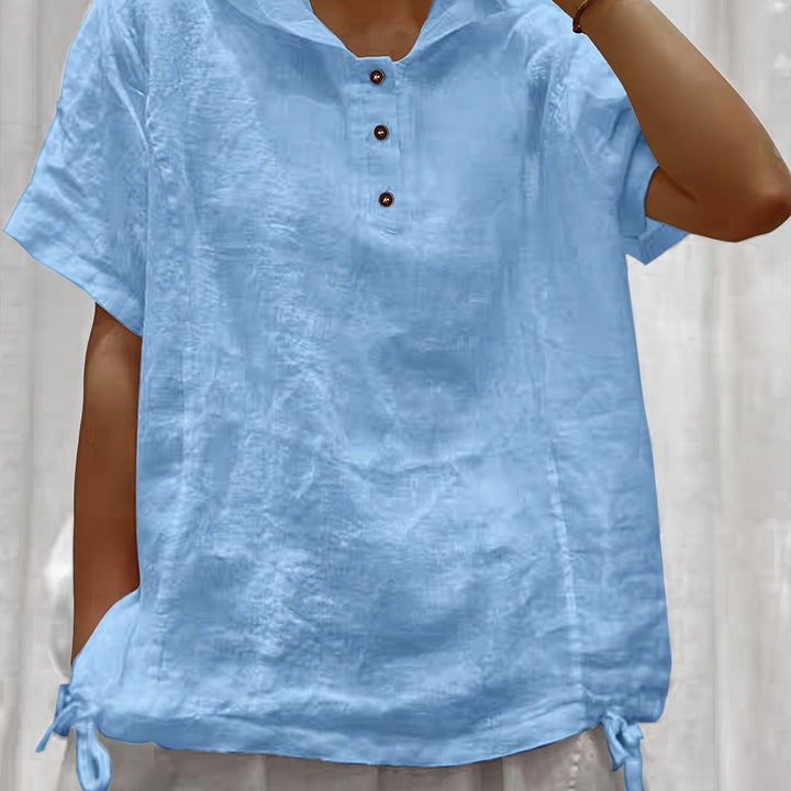 Lena | Relaxed Hooded Drawstring Top
