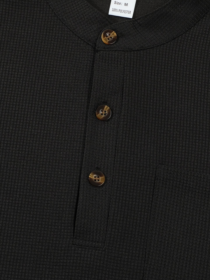 Corbin | Textured Long Sleeve Henley Shirt
