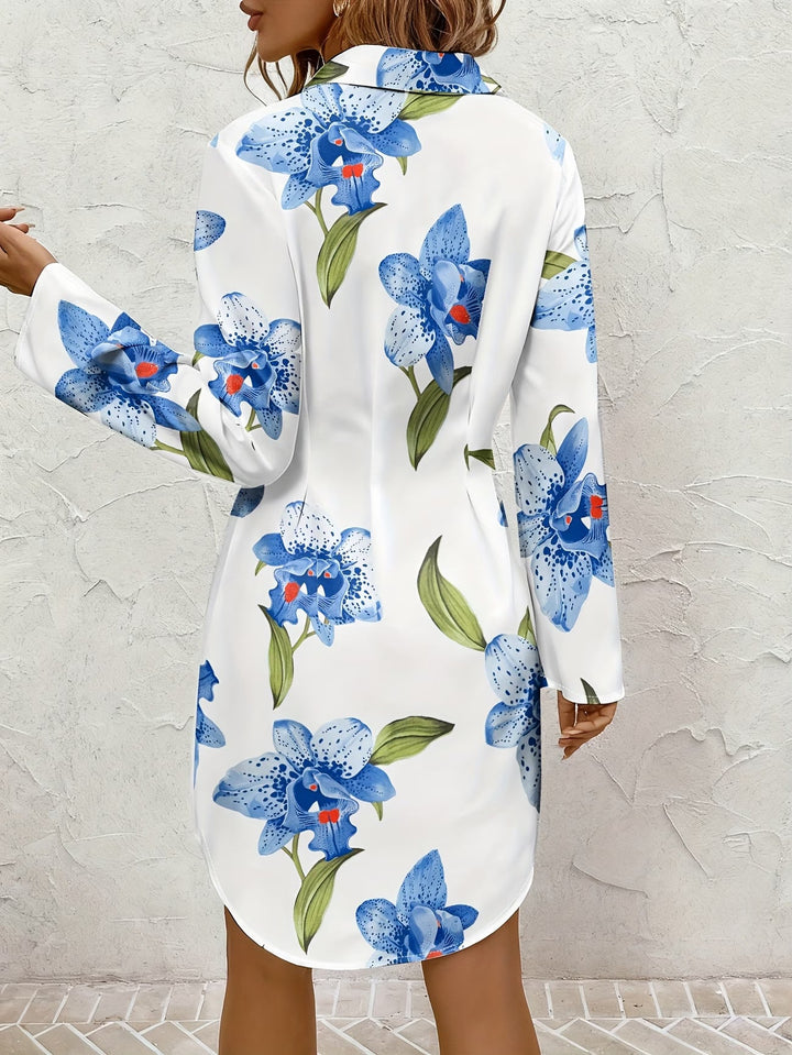 Aisha | Elegant Long Sleeve Floral Dress
