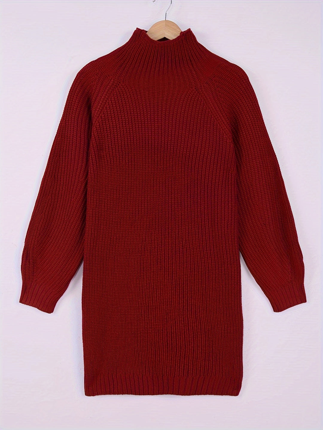 Elaine | Relaxed Half-Turtleneck Sweater Dress