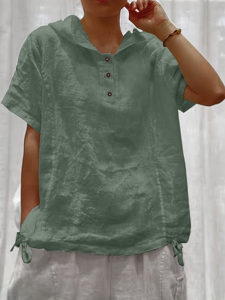 Lena | Relaxed Hooded Drawstring Top