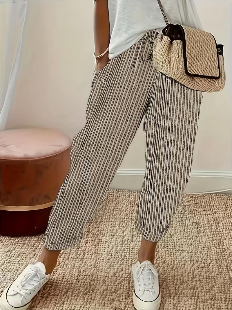 Chelsea | Striped Wide-Leg Casual Pants