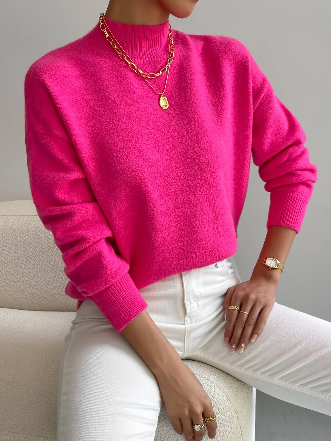Lucille | Cozy Mock Neck Sweater