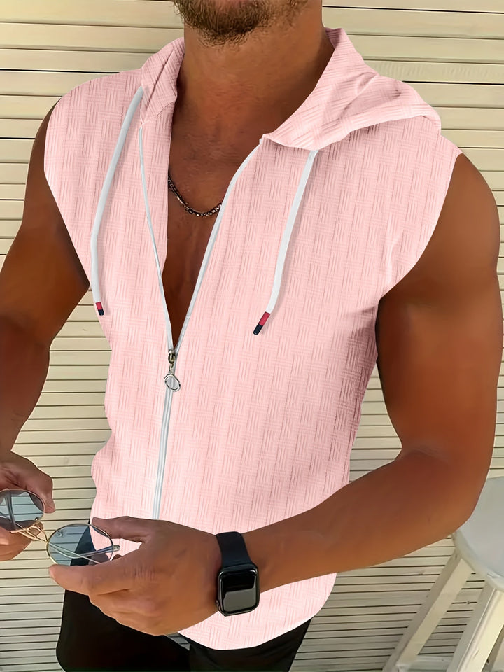 Roman | Textured Hooded Sleeveless Hoodie