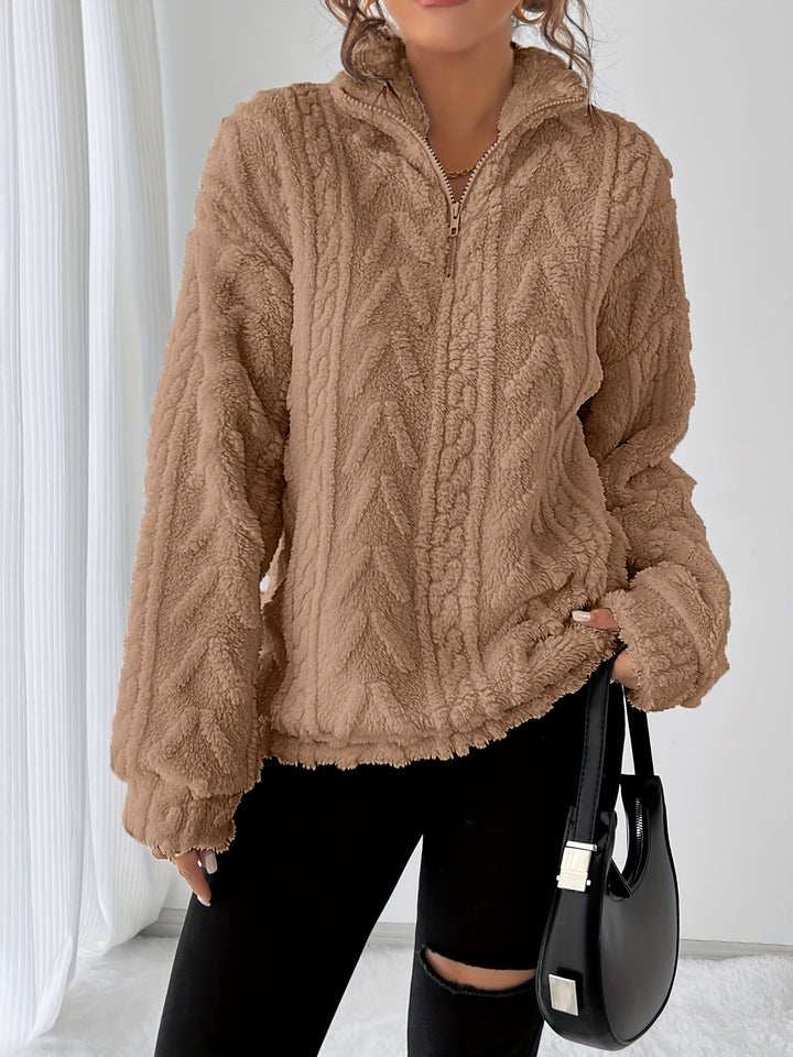 Loretta | Cozy Textured Stand-Collar Pullover