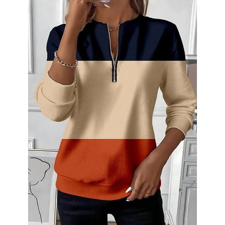 Marjorie | Colour Block Quarter-Zip Sweatshirt
