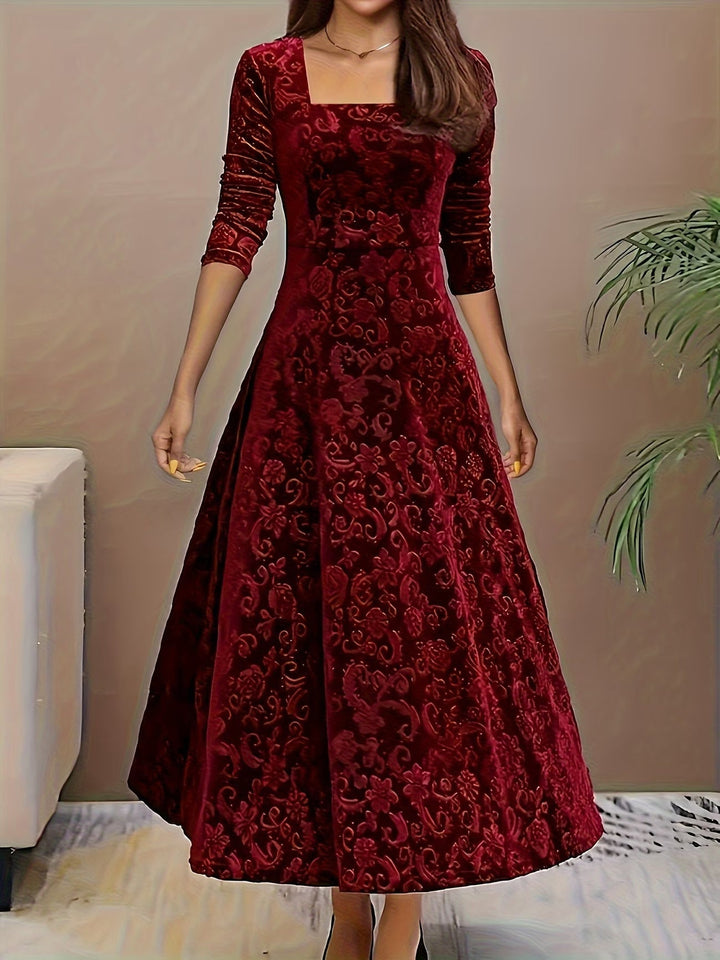 Maelle | Elegant Mid Sleeve Floral Dress
