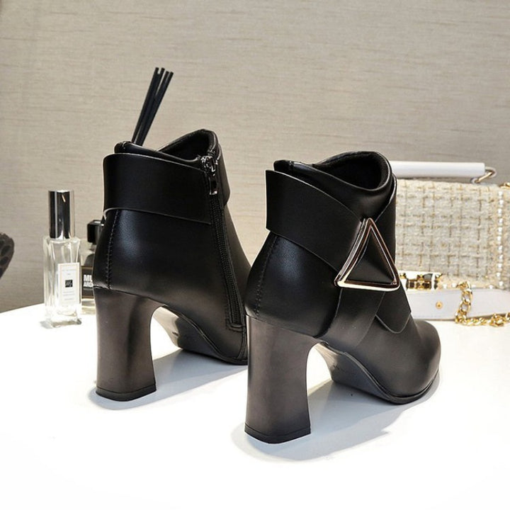 Marlene | Pointed-Toe Block Heel Ankle Boots