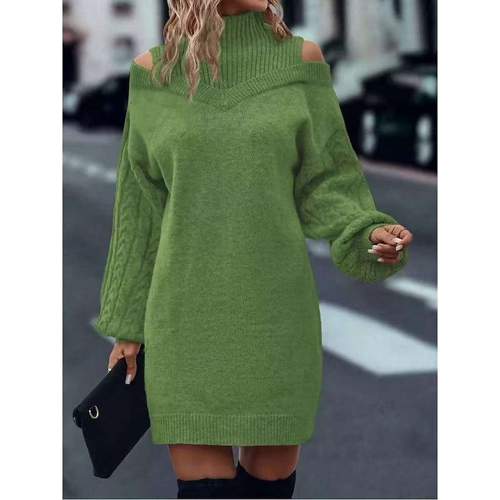 Thalia | Cold-Shoulder Turtleneck Sweater Dress