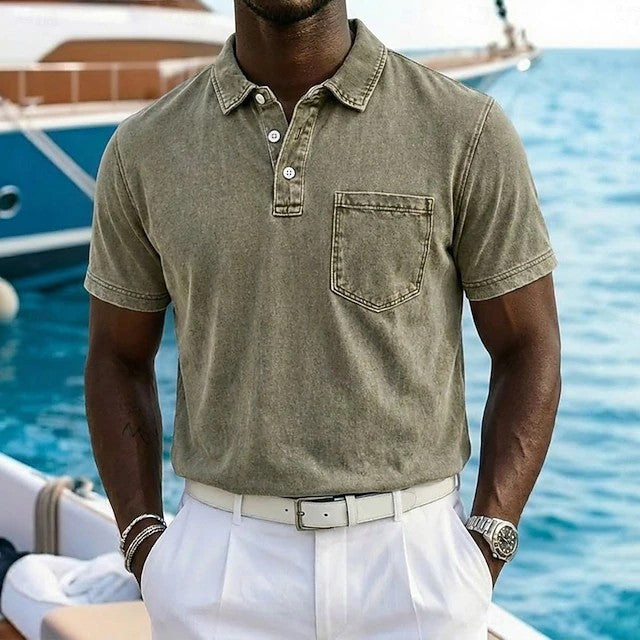 Nolan | Vintage Pocket Polo Shirt