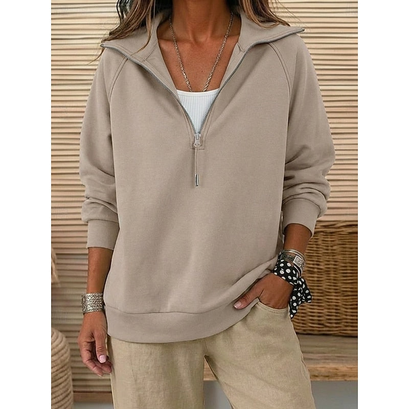 Isadora | Quarter-Zip Collared Sweatshirt