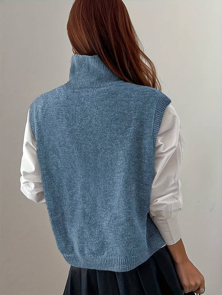 Susanna | High-Neck Knit Sweater Vest