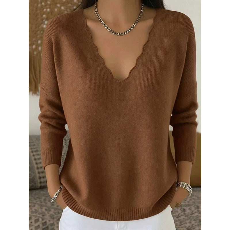 Paige | Scalloped V-Neck Halloween Sweater