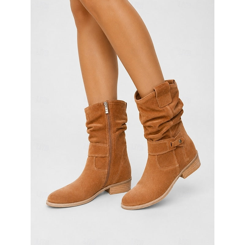 Marlene | Slouchy Buckle Ankle Boots