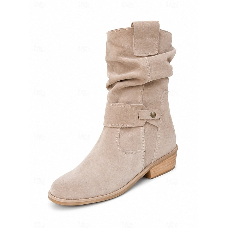 Marlene | Slouchy Buckle Ankle Boots