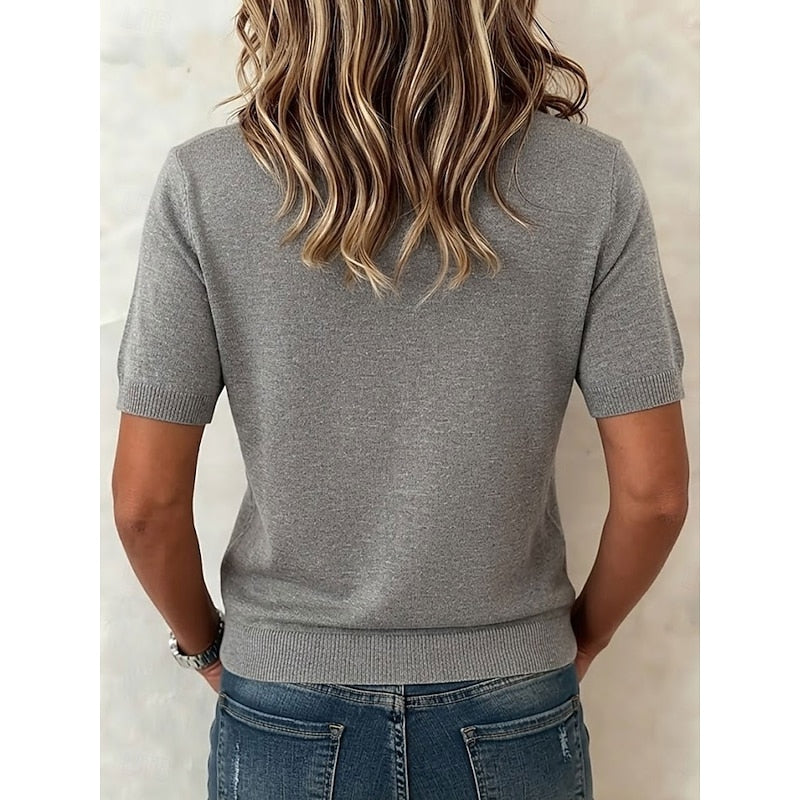 Tamsin | Button-Front Short-Sleeve Top