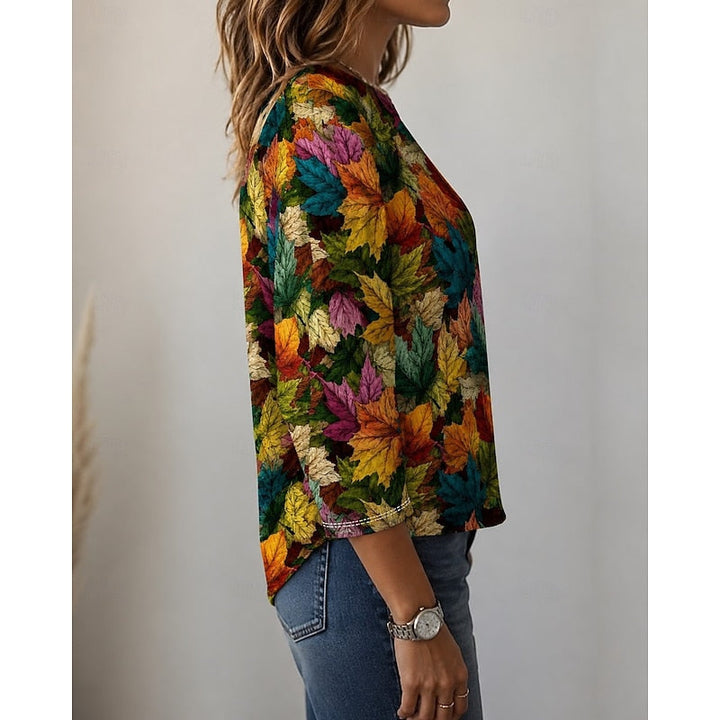 Marnie | Autumn Leaf Print Top