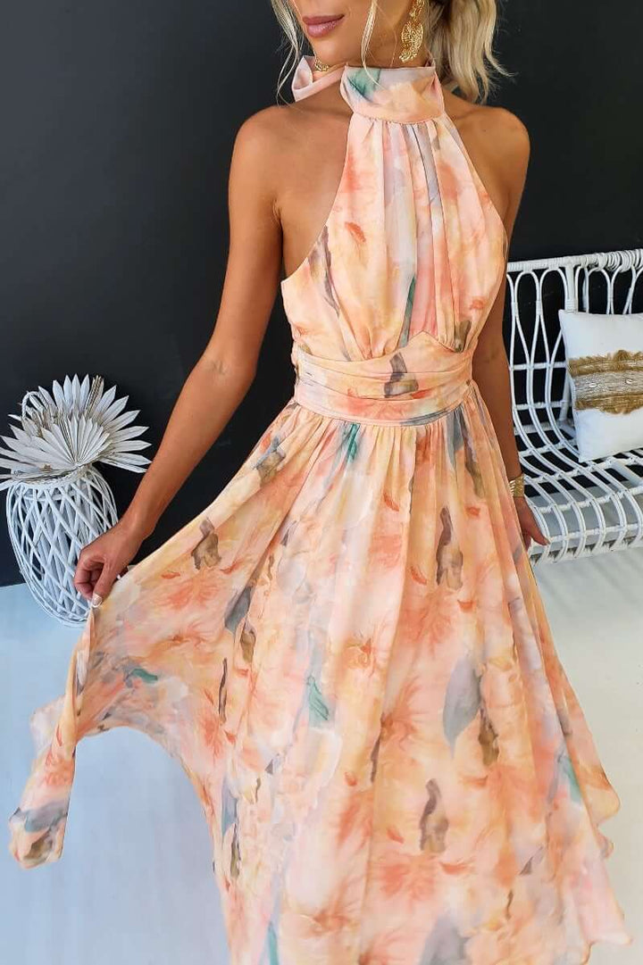 Lucia | Elegant Close Neck Sleeveless Dress
