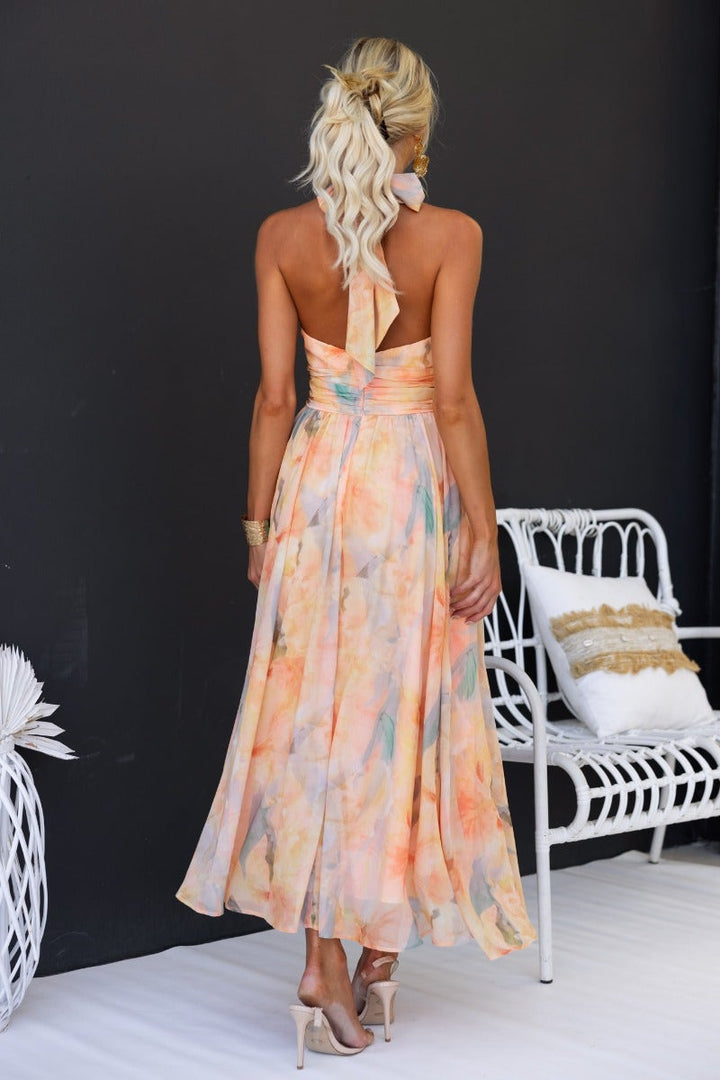 Lucia | Elegant Close Neck Sleeveless Dress