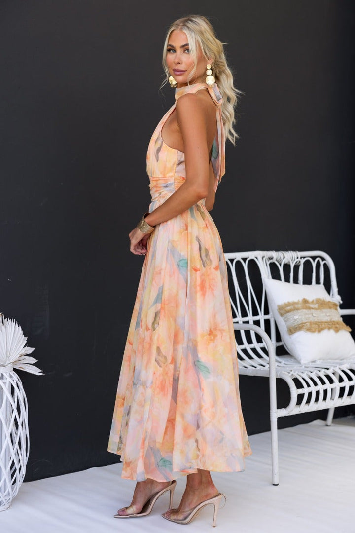 Lucia | Elegant Close Neck Sleeveless Dress
