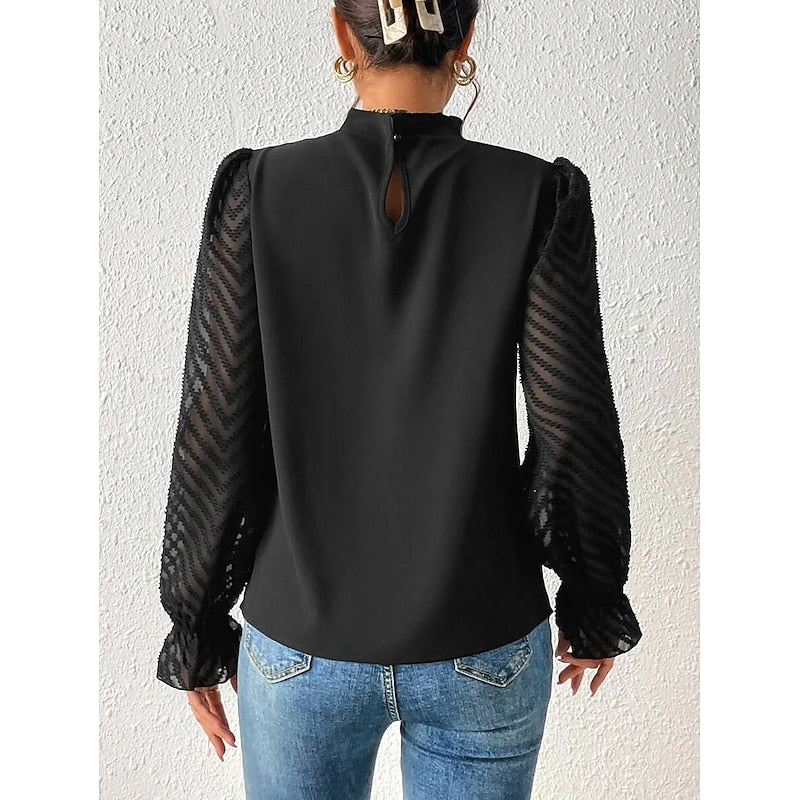 Odette | Elegant High-Neck Blouse
