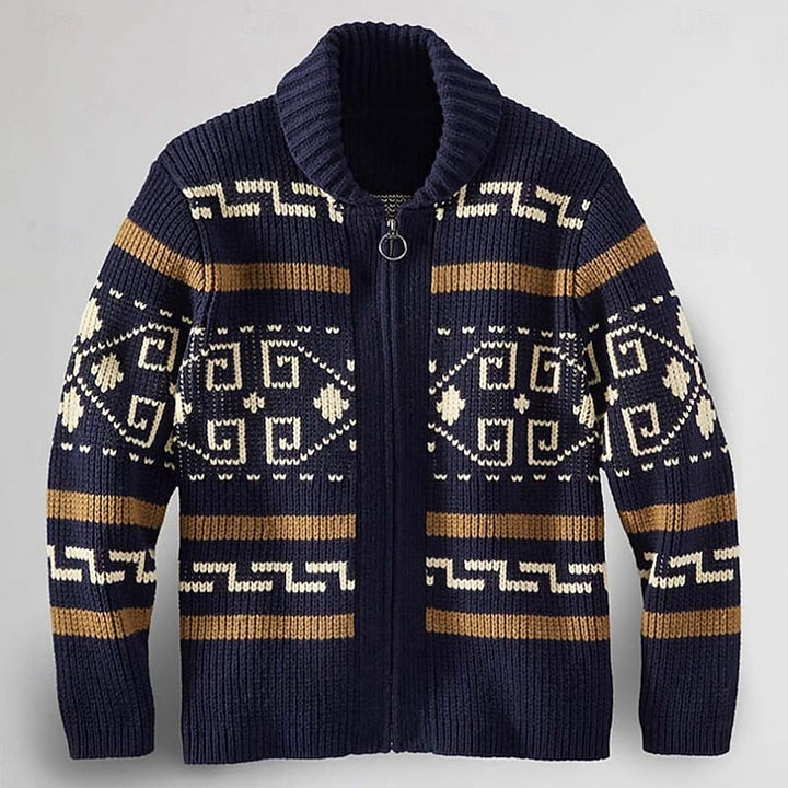 Foster | Heritage Patterned Zip Cardigan