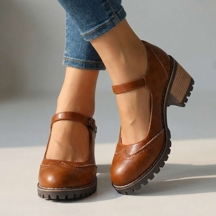 Jorja | Stylish Close Toe T-Strap Heels