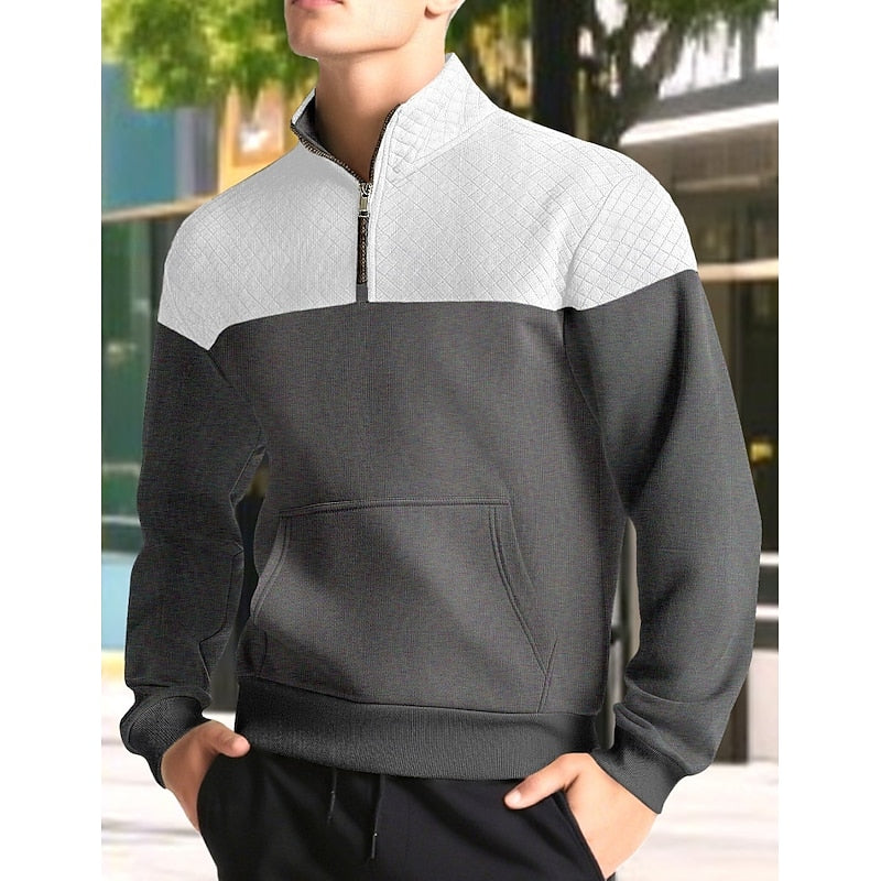 Gordon | Colour-Block Quarter-Zip Pullover