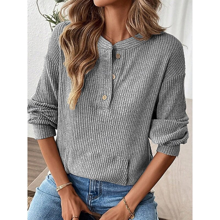 Tabitha | Textured Button-Neck Top