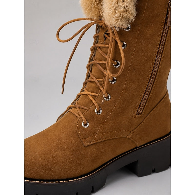 Marisol | Lace-Up Cozy-Cuff Winter Boots