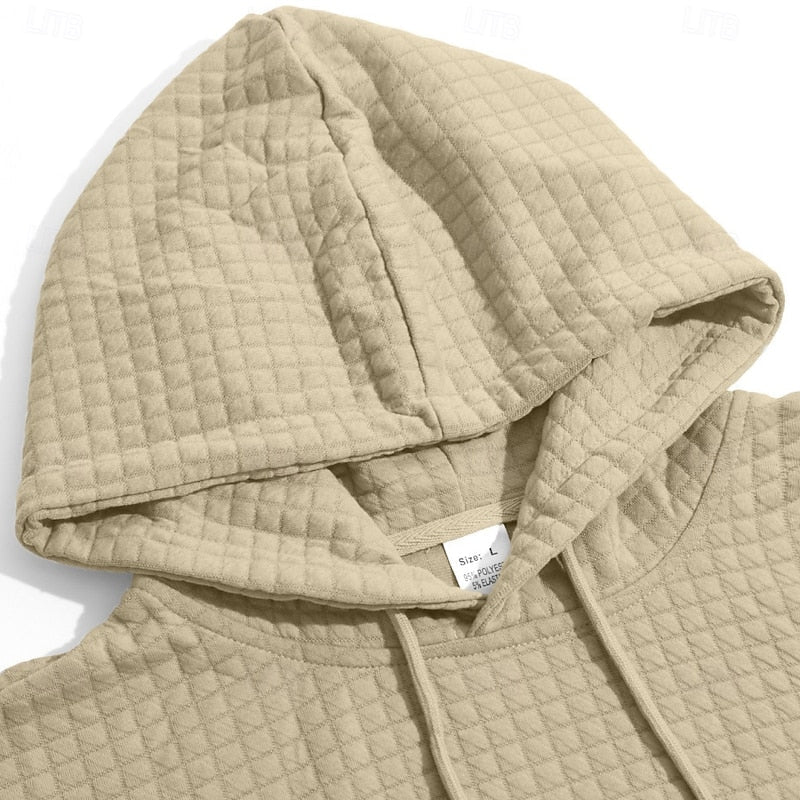 Hugh | Textured Hooded Pullover Hoodie