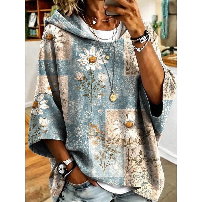 Willow | Floral Hooded Pullover Hoodie