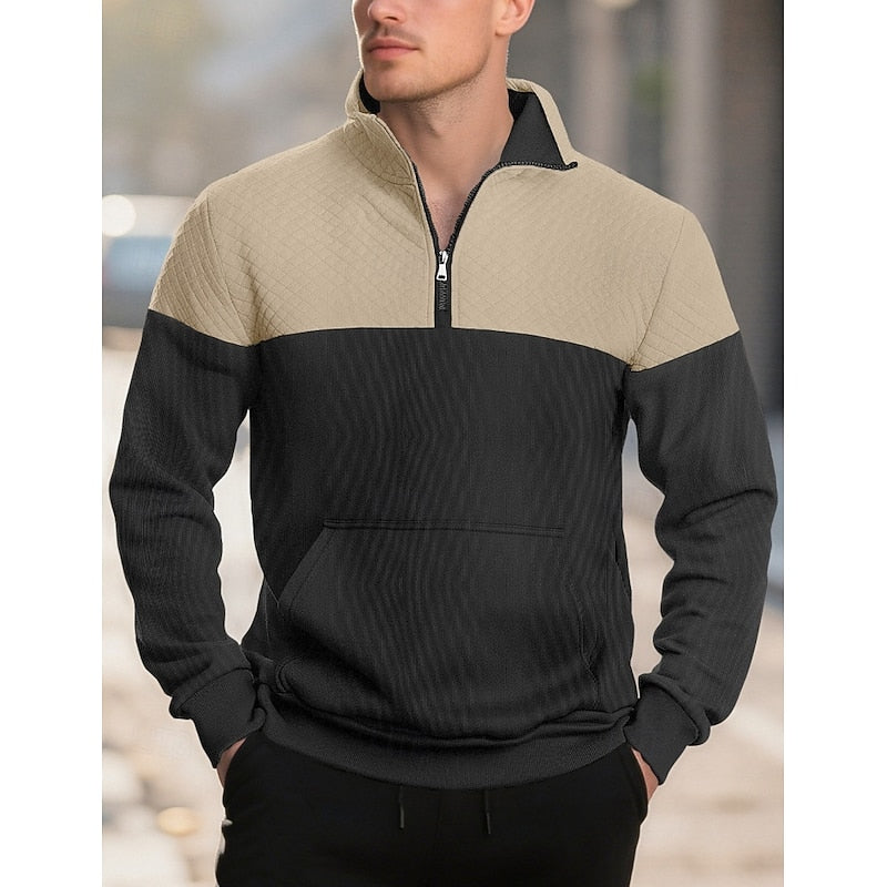 Gordon | Colour-Block Quarter-Zip Pullover