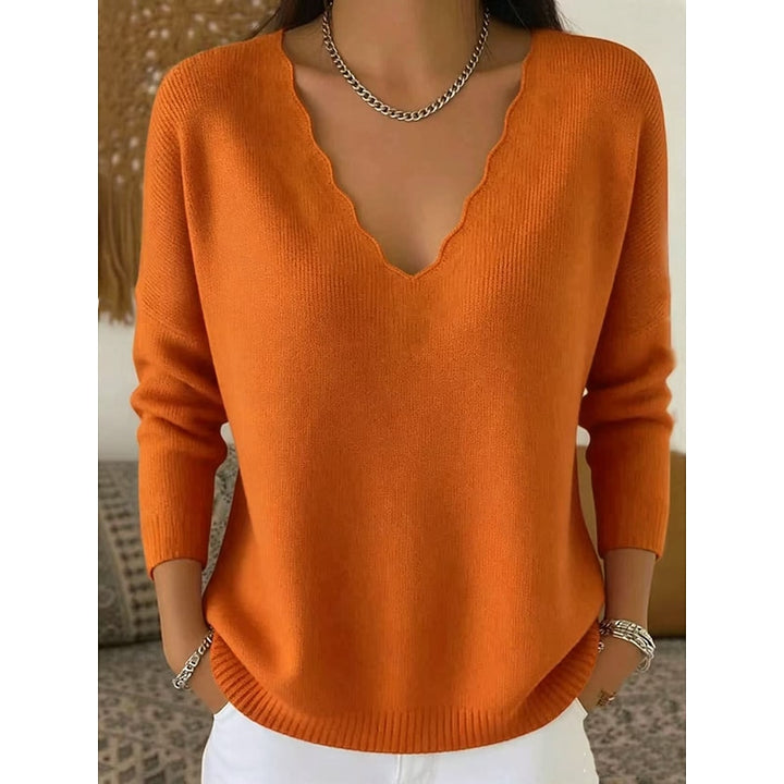 Paige | Scalloped V-Neck Halloween Sweater