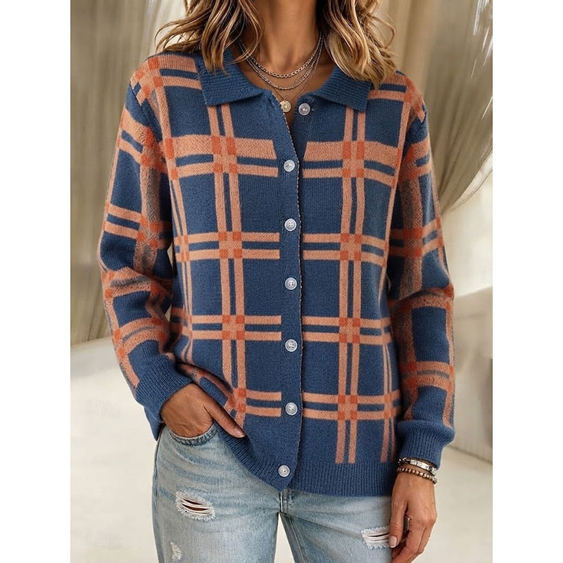 Gemma | Checked Button-Front Cardigan
