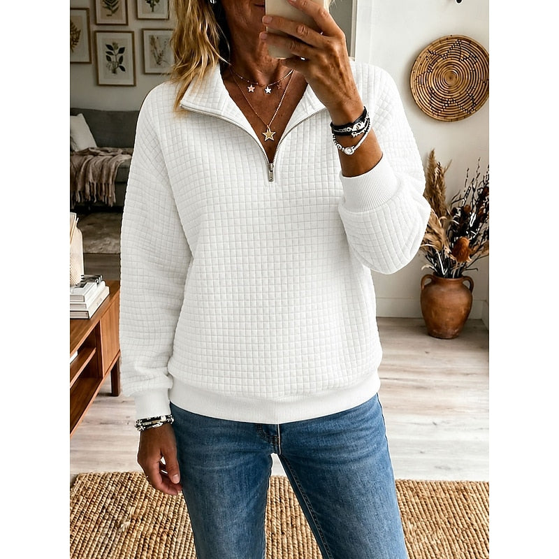 Elaine | Textured Half-Zip Sweatshirt