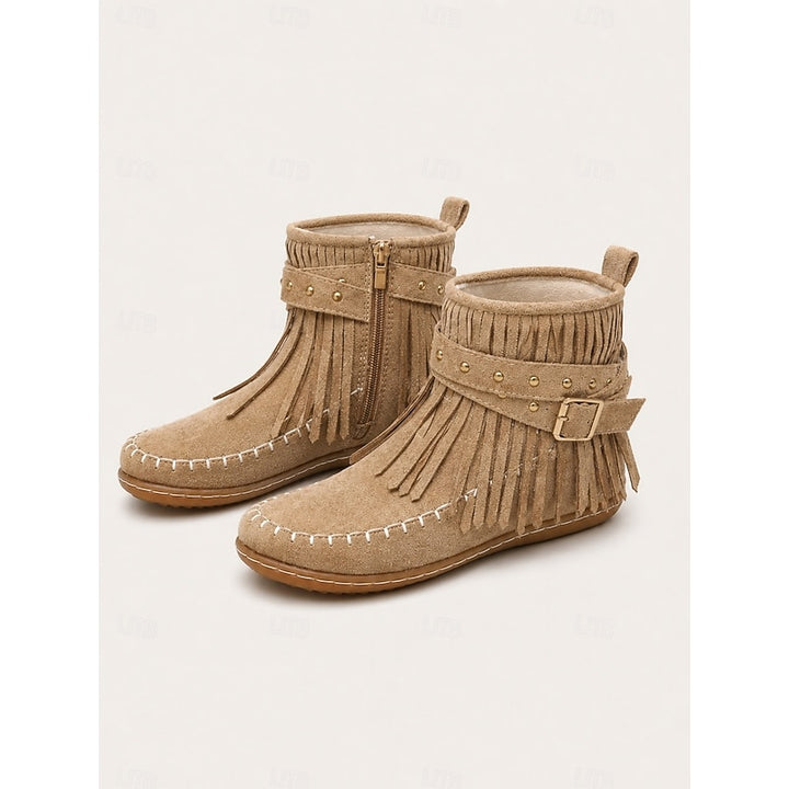 Rowena | Fringe Moccasin Ankle Boots