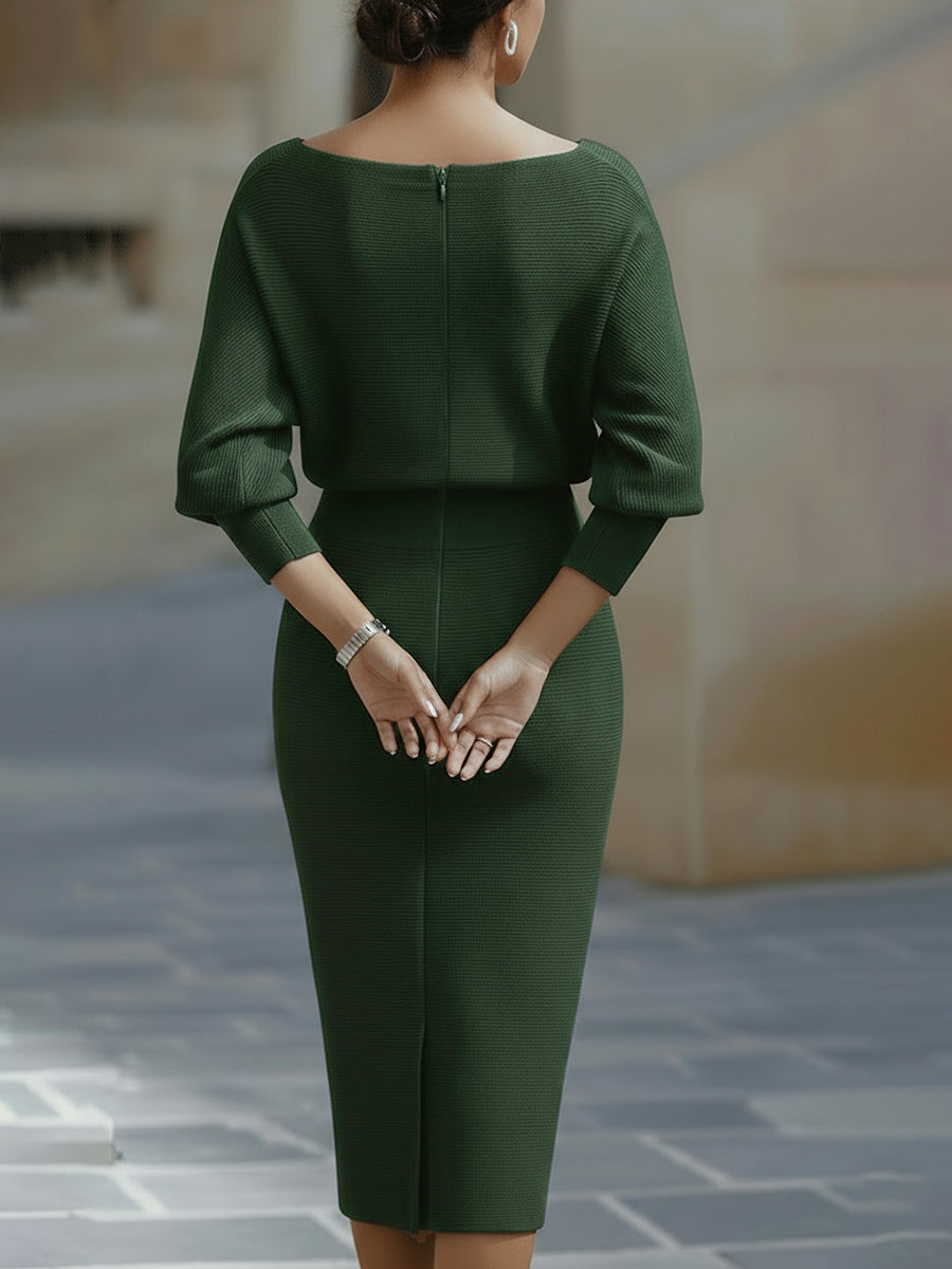 Zadie | Elegant Round Neck Midi Dress