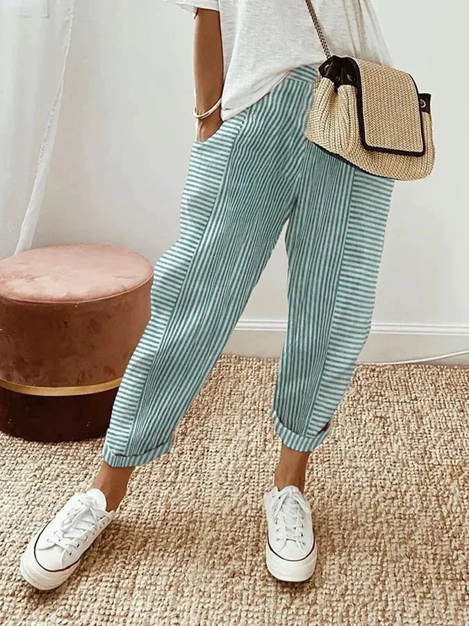 Evelyne | Relaxed Striped Summer Pants
