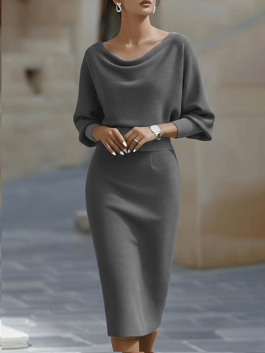 Zadie | Elegant Round Neck Midi Dress