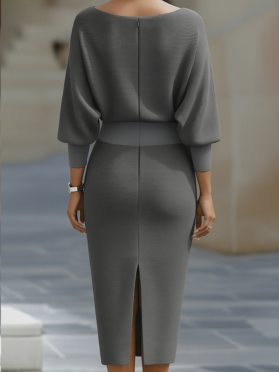 Zadie | Elegant Round Neck Midi Dress