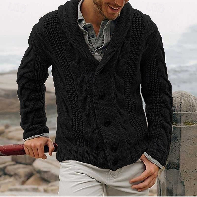 Walker | Cable-Knit Shawl Collar Cardigan