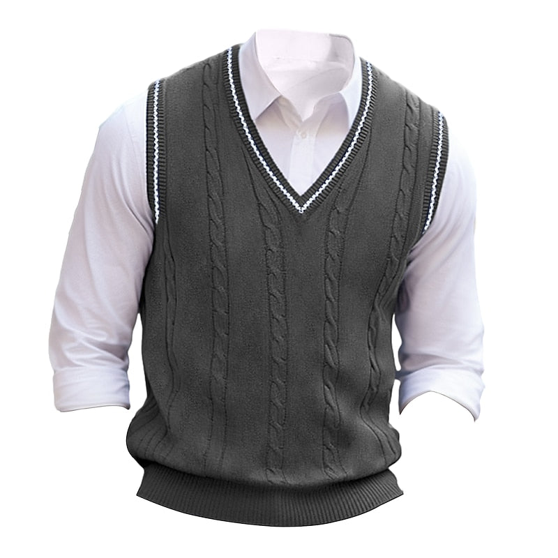 Clifton | Cable-Knit V-Neck Sweater Vest