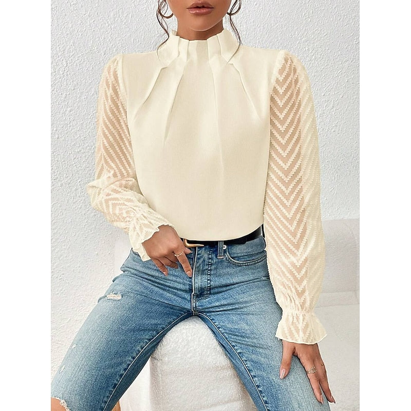 Odette | Elegant High-Neck Blouse