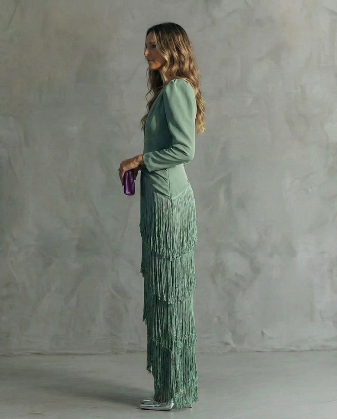 Natasha | Stylish Flowy V-Neck Long Sleeve Dress